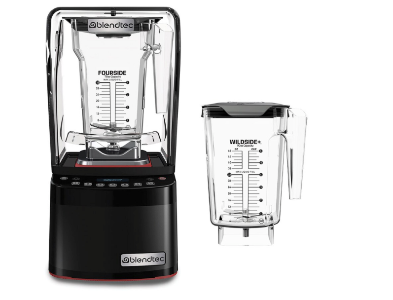 BLENDTEC - S885D2101-EUB1GB1D - Liquidificador profissional STEALTH 885 com 2 jarras WILDSIDE+ com tampa plana macia (1800 W) - (3,8 HP)