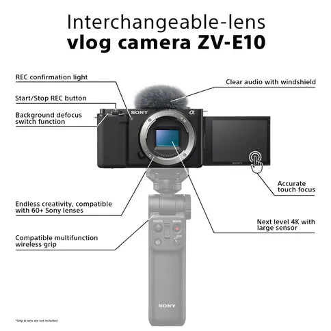 Câmara vlogger Sony ZV-E10 + 16-50 mm (ZVE10LBDI.EU)