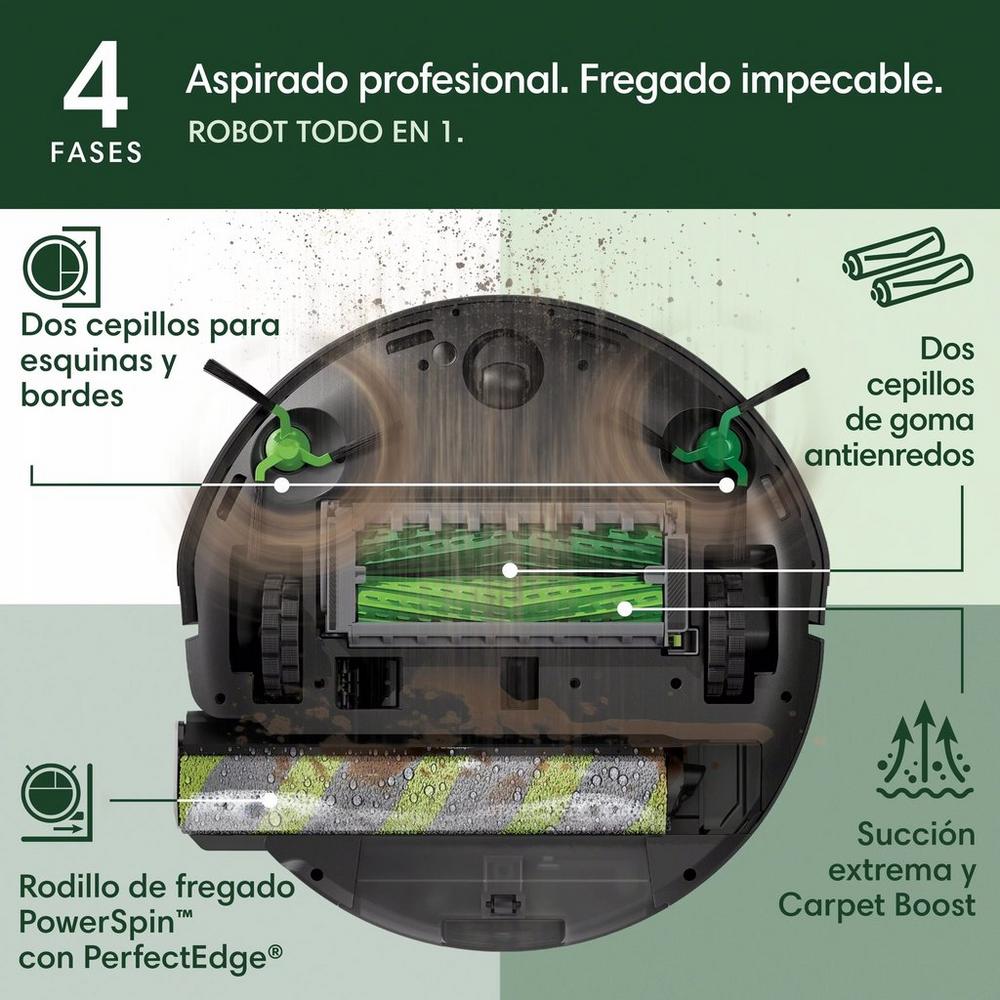 Robot Roomba® Combo Max 705 com Base AutoWash™ – Preto – Eletrodomésticos práticos e eficientes